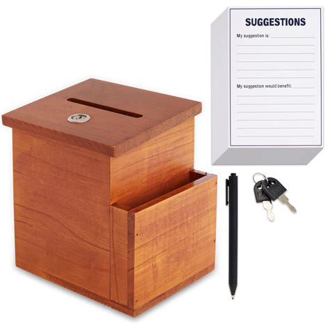 suggestion box with lock wood or metal|employee suggestion box with lock.